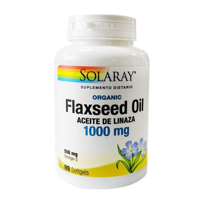 Flaxseed Oil 1000mg | Frasco 99 cápsulas Solaray